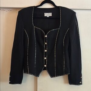 ST. JOHN Shoulder-padded cardigan